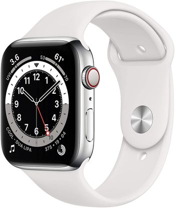 Apple Watch Series 6 (44mm, GPS + Cellular) Graphite Stainless Steel Case with Black Sport