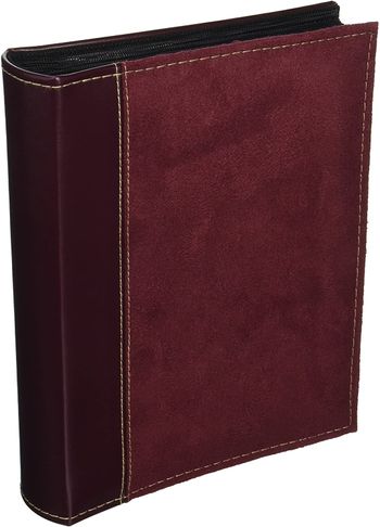 Pioneer SU-246/BG Photo Albums 208 Pocket Sewn Faux Suede and Leatherette Cover Album for 4 by 6-Inch Prints, Dark Red