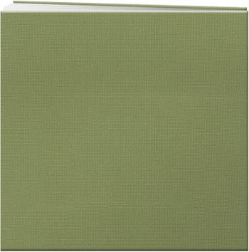 Pioneer 8 Inch by 8 Inch Postbound Fabric Frame Cover Memory Book, Citrus Green