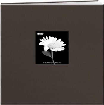 Pioneer 8 Inch by 8 Inch Postbound Fabric Frame Cover Memory Book, Citrus Green