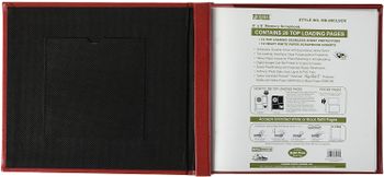 ألبوم قصاصات وصور Pioneer Photo Albums وغطاء منقوش عليه مع إطار مفرغ، 8 × 8 بوصة، 10 أوراق - أحمر