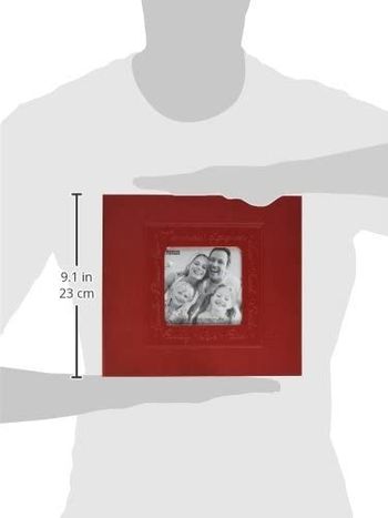 Pioneer Photo Albums Scrapbook & Embossed Script Cover with Frame Cut Out, 8 x 8", 10 Sheets - Red