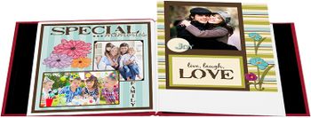 Pioneer Photo Albums Scrapbook & Embossed Script Cover with Frame Cut Out, 8 x 8", 10 Sheets - Red