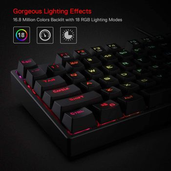 Redragon K582 SURARA RGB LED Backlit Mechanical Gaming Keyboard with104 Keys-Linear and Quiet-Brown Switches