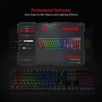 Redragon K582 SURARA RGB LED Backlit Mechanical Gaming Keyboard with104 Keys-Linear and Quiet-Brown Switches