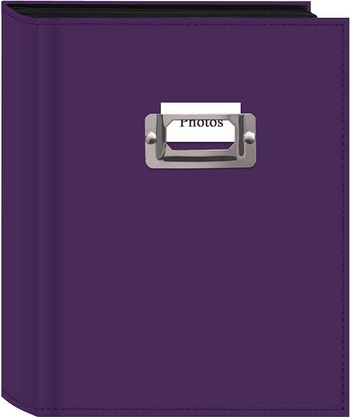 Pioneer Photo 208-Pocket  Sewn Leatherette Photo Album with Silvertone Metal I.D. Plate for 4 by 6-Inch Prints - Bright Purple