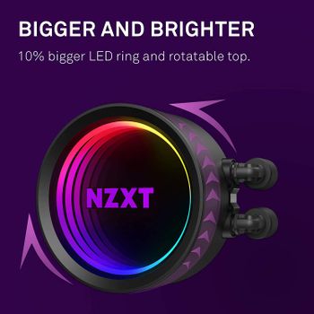 NZXT Kraken X53 RGB 240mm - RL-KRX53-R1 - AIO RGB CPU Liquid Cooler - Rotating Infinity Mirror Design - Improved Pump - Powered By CAM V4 - RGB Connector - Aer RGB V2 120mm Radiator Fans (2 Included)-Multicolor