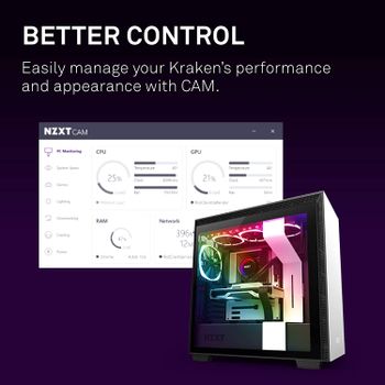 NZXT Kraken X53 RGB 240mm - RL-KRX53-R1 - AIO RGB CPU Liquid Cooler - Rotating Infinity Mirror Design - Improved Pump - Powered By CAM V4 - RGB Connector - Aer RGB V2 120mm Radiator Fans (2 Included)-Multicolor