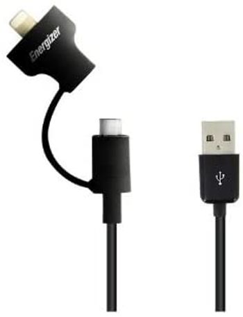 Energizer 0.9 Meter HT Data Duo Lightning and Micro USB Cable - Black