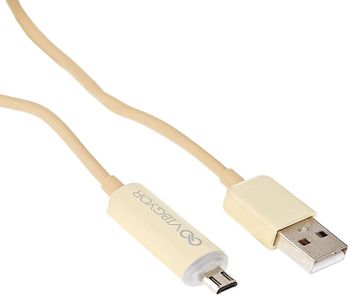 Vibgyor Led Micro Usb Cable - Beige