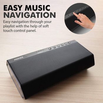 Promate Portable Wireless Speaker, Premium Stereo Sound 40W Bluetooth Speaker with Powerful 20W Subwoofer, Dual Tweeter, 3.5mm Jack, Micro SD Card Slot and Built-In Mic, Maestro