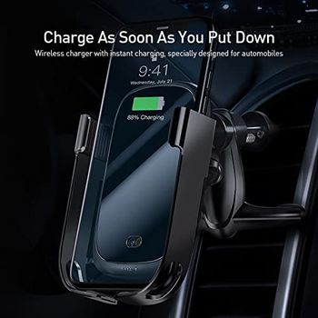 Baseus Rock-solid Electric Holder Wireless charger Black