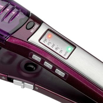 BaByliss Steam Lustre Professional Hair Straightener - Advanced Ceramic 36mm Broad Heating Plate - 5 Heat Settings From 170-210°C - 360° Surround Steam Technology For Smooth Hair - ST595SDE - Silver