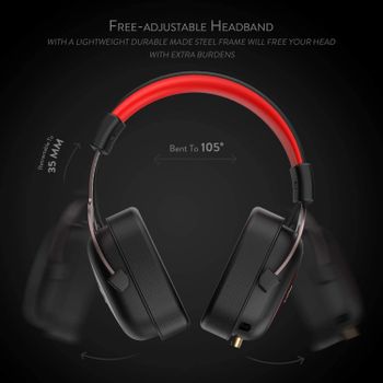 Redragon H510 Zeus Wired Gaming Headset - 7.1 Surround Sound - Memory Foam Ear Pads - 53MM Drivers - Detachable Microphone - Multi Platforms Headphone - Works with PC, PS4/3 & Xbox One/Series X, NS