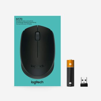 Logitech M171 Wireless Mouse, 2.4 GHz with USB Mini Receiver, Optical Tracking, 12-Months Battery Life, Ambidextrous PC/Mac/Laptop - Black