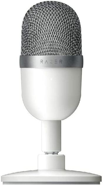 Razer Seiren Mini USB Condenser Microphone for Streaming - Compact with Supercardioid Polar Pattern, Tiltable Stand, Integrated Shock Sbsorber - Mercury White