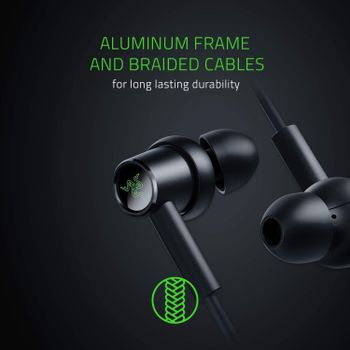 Razer Hammerhead Duo - Stereo Headset, Durable Aluminum Frame, Frustration-Free Braided Cables with Convenient in-line Microphone - Black