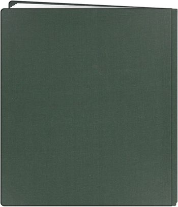 Pioneer 12 Inch by 15 Inch Postbound Family Treasures Deluxe Fabric Memory Book, Hunter Green,1 Pack