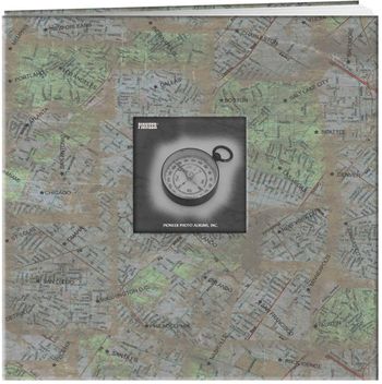 Pioneer MB10MAPC 12 Inch by 12 Inch Postbound Frame Front Memory Book, City Maps Design Multi color