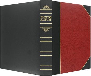 Pioneer Photo Albums BT-68 100-Pocket Leatherette Cover Ledger Style Le Memo Photo Album, 6 by 8-Inch, Red and Black