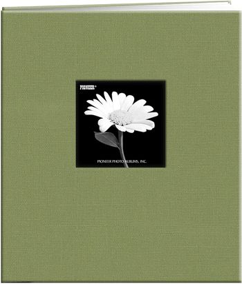 Pioneer MB10CB-FS/CG 12-Inch by 12-Inch Book Cloth Cover Postbound Album with Window, Citrus Green