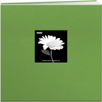 Pioneer MB10CB-FS/CG 12-Inch by 12-Inch Book Cloth Cover Postbound Album with Window, Citrus Green