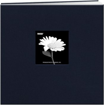 Pioneer 12-Inch by 12-Inch Book Cloth Cover Postbound Album with Window, Cobalt Blue