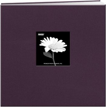 Pioneer 12-Inch by 12-Inch Book Cloth Cover Postbound Album with Window, Cobalt Blue