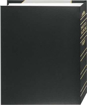 Pioneer Photo Albums BT-68 100-Pocket Leatherette Cover Ledger Style Le Memo Photo Album, 6 by 8-Inch, White and Black