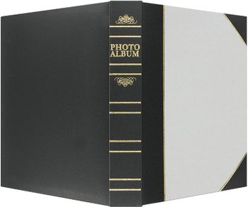 Pioneer Photo Albums BT-68 100-Pocket Leatherette Cover Ledger Style Le Memo Photo Album, 6 by 8-Inch, White and Black