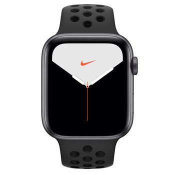 Apple Watch Nike Series 5 (44mm, GPS)- Silver Aluminum Case with Pure Platinum Black Nike Sport Band