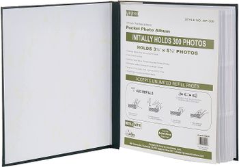 Pioneer MP-300/HG 300 Pocket 3.5 X 5 Memo Photo Album, Hunter Green