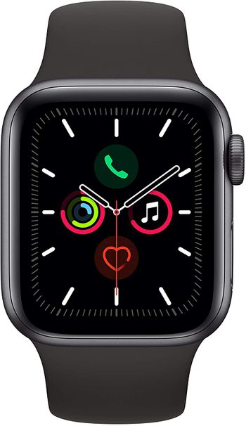 Apple Watch Series 5, 44mm, GPS, Space Gray Aluminum Case with Black Sport Band