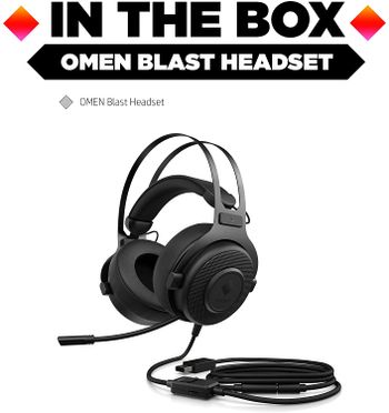 HP OMEN Blast Headset, Head-band, 1.2 m cord ,powered by 7.1 Surround Sound, Black (1A858AA)