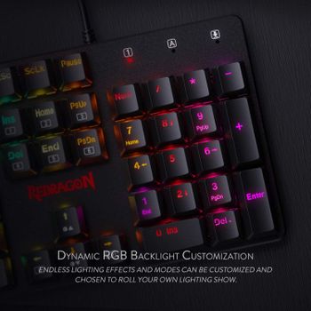 لوحة مفاتيح ميكانيكية بإضاءة خلفية RGB من Redragon K589، رفيعة جدًا وخفيفة، 104 مفاتيح مضادة للانعكاس، مفتاح أحمر خطي وهادئ