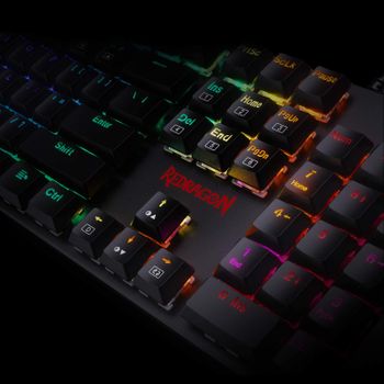 لوحة مفاتيح ميكانيكية بإضاءة خلفية RGB من Redragon K589، رفيعة جدًا وخفيفة، 104 مفاتيح مضادة للانعكاس، مفتاح أحمر خطي وهادئ