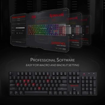 Redragon K589 Shrapnel Mechanical Keyboard-Red Switch Black/104 Keys