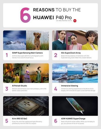 Huawei P40 Pro Smartphone 5G,Dual SIM, 256GB ROM,8GB RAM, Silver frost