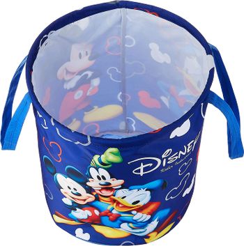 Fun Homes Disney Print Waterproof Canvas Laundry Bag, Toy Storage, Laundry Basket Organizer 45 L (Blue) Fun0797 Pack Of 1