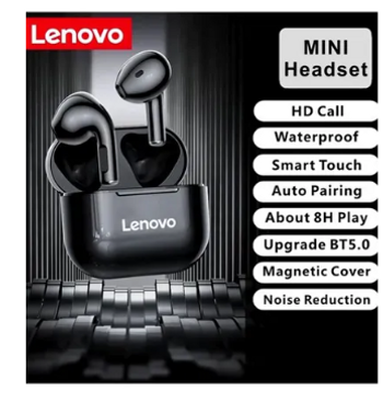 Lenovo LP40 TWS Wireless Earphone Bluetooth 5.0 Dual Stereo Bass Touch Control IP54 Life Waterproof - Black