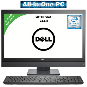 All in One PC Dell Optiplex 7440 | Intel Core i5-6th Gen | Ram 8GB DDR4 | SSD 256GB | Screen 23.8-inch | Win 10 Pro Original, Eng KB - Black