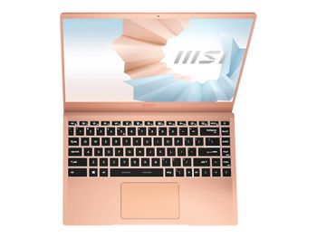 MSI الحديثة 14 B11SB-290 - Intel Core i7 1165G7 / 2.8 GHz - Windows 10 Home - 2 غيغابايت VGA - 16 غيغابايت من ذاكرة الوصول العشوائي - 512 غيغابايت SSD NVMe - 14 بوصة 1920 × 1080 (Full HD) - Wi-Fi 5 - موس بيج