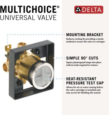 Delta Faucet R10000-Unbxhf Multichoice Universal Shower Valve Body For Shower Faucet Trim Kits