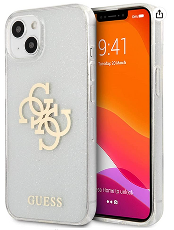 Guess TPU Full Glitter Cases 4G Logo For iPhone 13 Mini (5.4") - Transparent