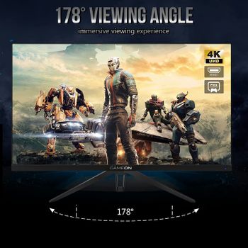 جيم اون شاشة العاب مسطحة 4K مقاس 28 انش 3840×2160P (GO28UHD144IPS، IPS، UHD 144Hz، 1 مللي ثانية، جي سينك ومزامنة مجانية، HDMI - شاشة UHD 2.1 DP&USB C - (تدعم PS5)