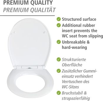 Wenko, Toilet Seat Deep Sea, Duroplast, Ocean Design, Non-Slam Anti-Bacterial Seat For Bathroom, Soft Close & Easy Clean, 38X44.5cm, Multicoloured