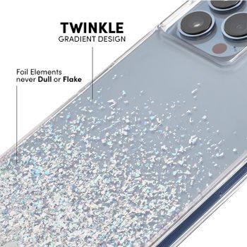 Case-Mate - Twinkle Ombre - Case for iPhone 13 Pro - Reflective Foil Elements - 10 ft Drop Protection - 6.1 Inch - Ombre Stardust