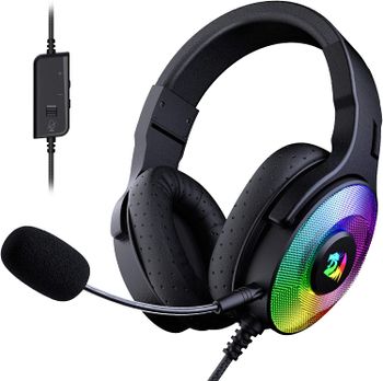 Redragon H350 Pandora RGB Wired Gaming Headset, Dynamic RGB Backlight - Stereo Surround-Sound - 50MM Drivers - Detachable Microphone, Over-Ear Headphones Works for PC/PS4/XBOX One/NS