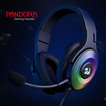 Redragon H350 Pandora RGB Wired Gaming Headset, Dynamic RGB Backlight - Stereo Surround-Sound - 50MM Drivers - Detachable Microphone, Over-Ear Headphones Works for PC/PS4/XBOX One/NS