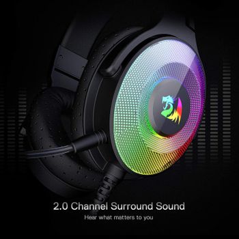 Redragon H350 Pandora RGB Wired Gaming Headset, Dynamic RGB Backlight - Stereo Surround-Sound - 50MM Drivers - Detachable Microphone, Over-Ear Headphones Works for PC/PS4/XBOX One/NS